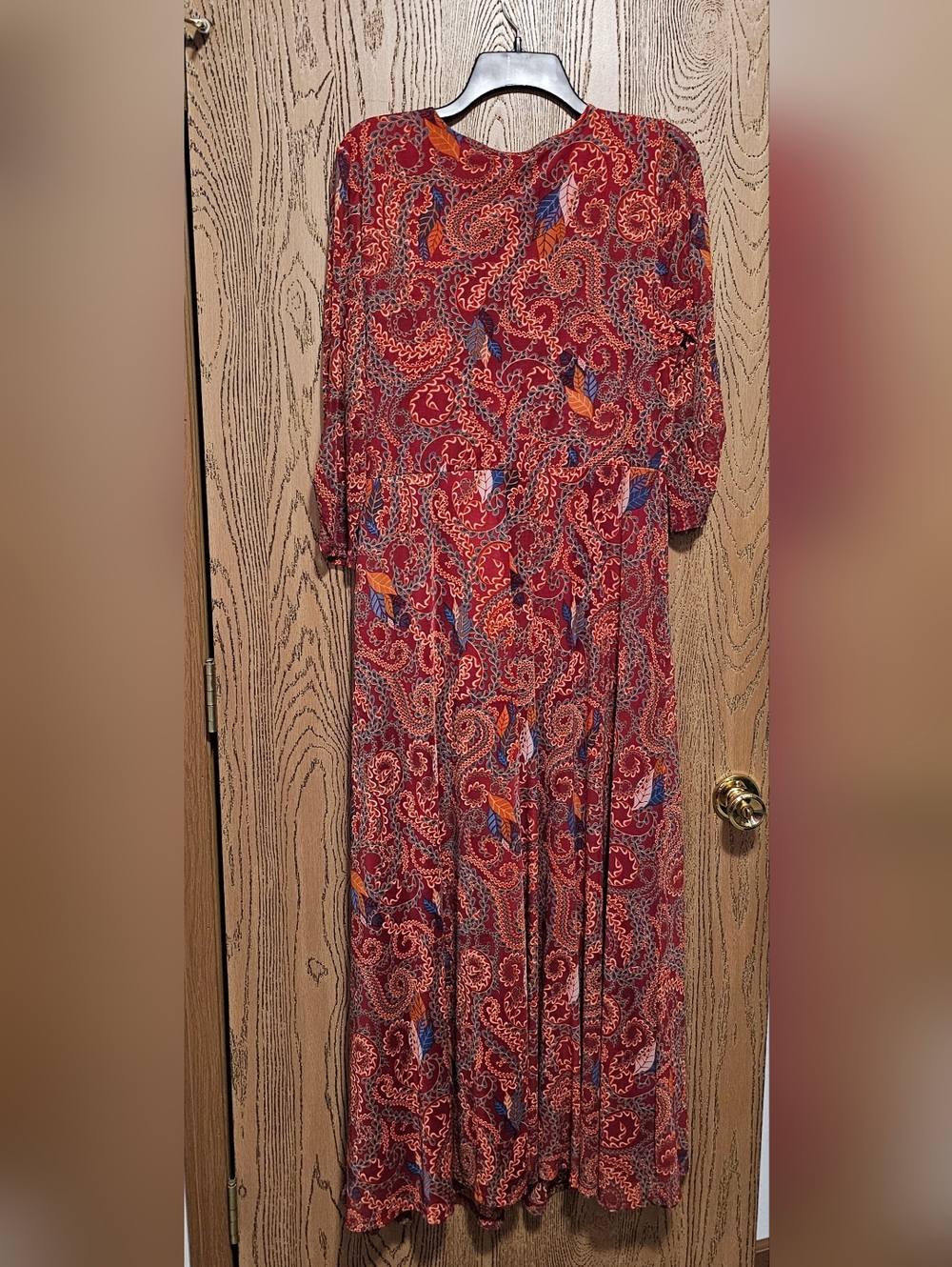 Red Paisley Maxi Dress - Picture 2 of 14